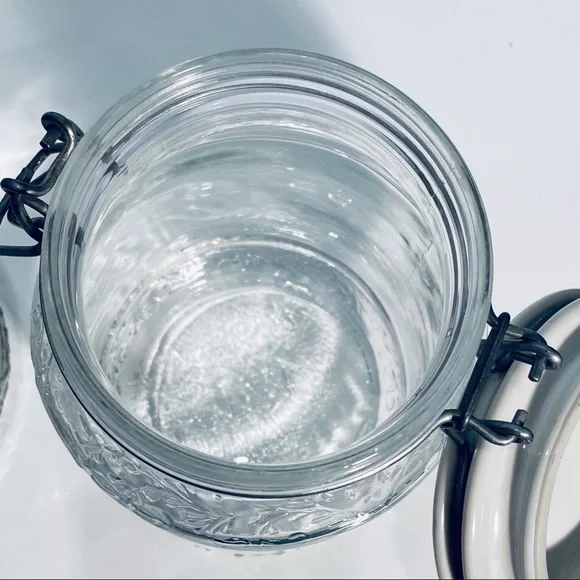 Vintage Clip Top Jar Hinged Ceramic Top Set Of 2 - Picture 7 of 16